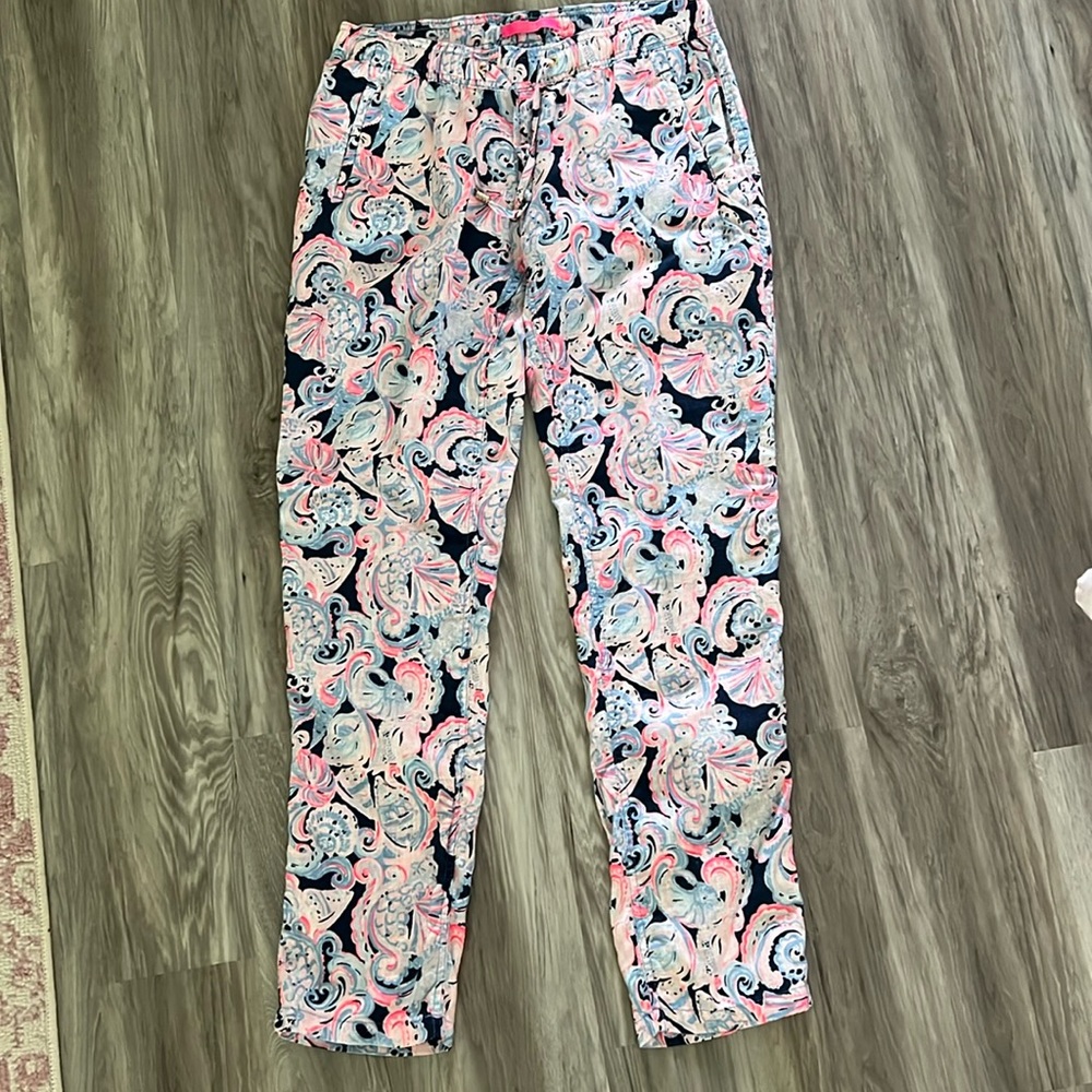 Lilly Pulitzer Aden high tide linen pants Sz M